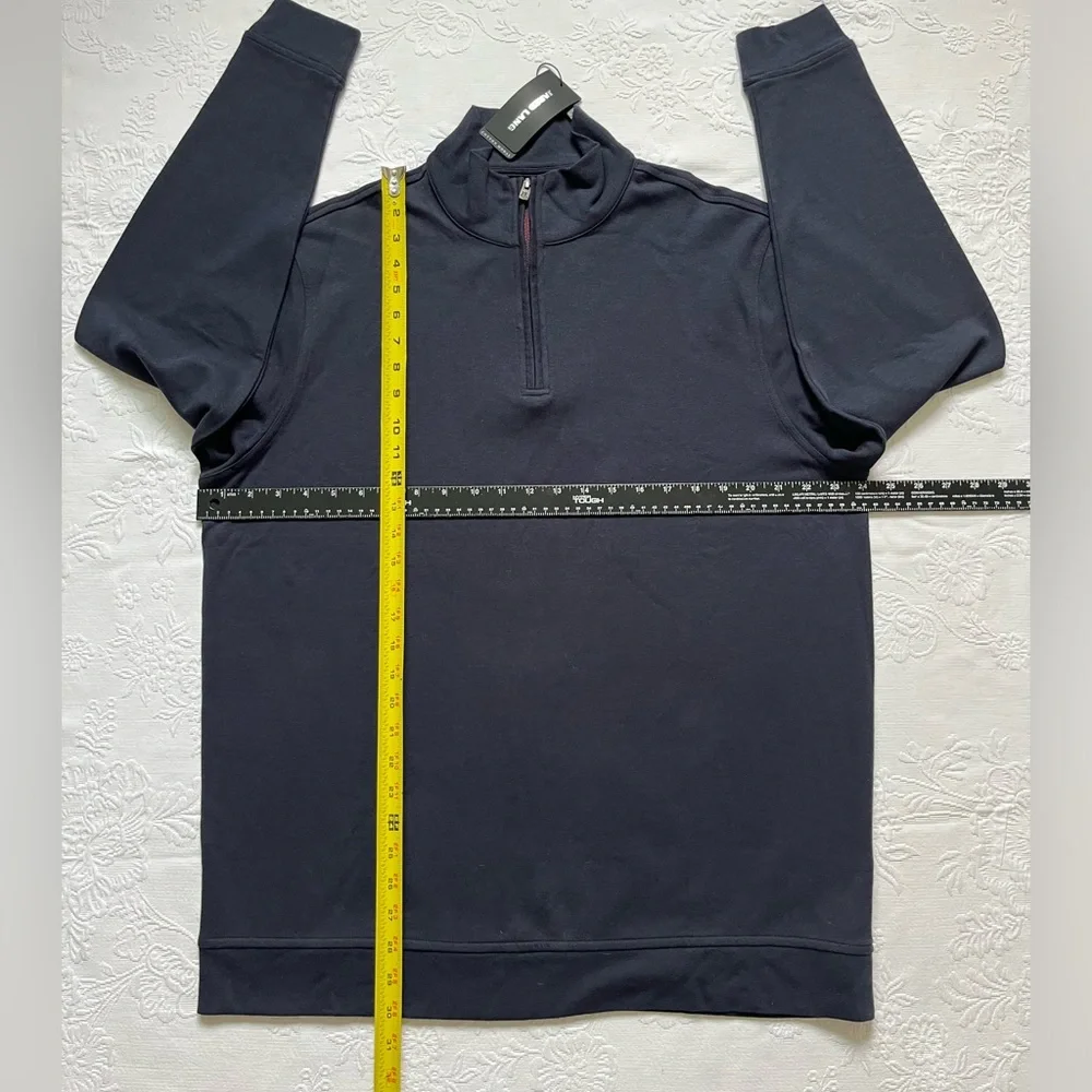 NWT Jared Lang 1/4 Zip Knit Pullover Sweater Navy Blue Size XL
